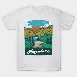 Mountain Adventure Badge Design T-Shirt